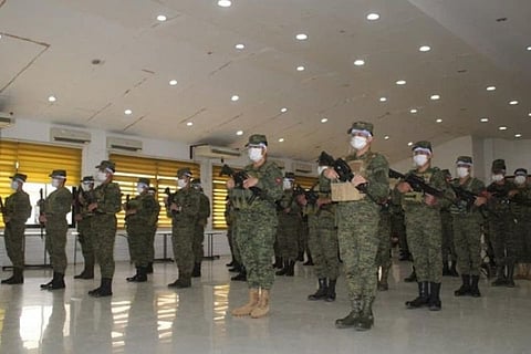 ZAMBOANGA. The Army's 103rd Infantry Brigade in collaboration with the Lanao del Sur provincial government deploy Community Support Program-Preventing Countering Violent Extremism (CSP-PCVE) teams to address issues on terrorism in the province. A photo handout shows the troops in formation during the send-off ceremony signaling their deployment. (SunStar Zamboanga)