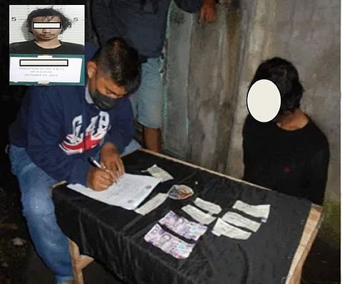 ZAMBOANGA. Government operatives arrest Friday, October 22, a drug suspect and a wanted person in separate lawenforcement operations in Zamboanga City. A photo handout shows a policeman conducting inventory on the pieces of evidence they seized from the arrested drug suspect (right). (SunStar Zamboanga)