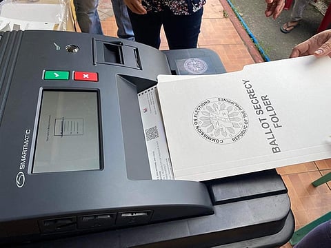 MANILA. A vote counting machine being tested in Valenzuela City before the May 9 elections.
