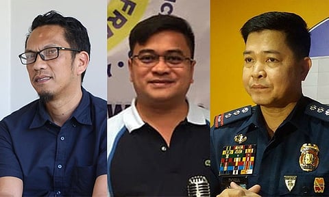 (From left) Broadcaster Arnold Bustamante, Atty. Ruphil Banoc, and Brigadier General Joel Doria. (Photos from Facebook account of Bustamante and SunStar File)