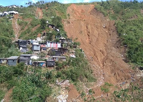 The landslide which buried 40 to 50 people in Ucab, Itogon, Benguet in 2018 (File photo)