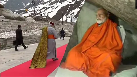 ഇന്നലെ മൗനം, ഇന്ന് ധ്യാനം പിന്നെ ഫോട്ടോഷൂട്ട്; കേദാര്നാഥിലെ മലമുകളിലും ഗുഹയിലും ‘മോദി ഷോ’