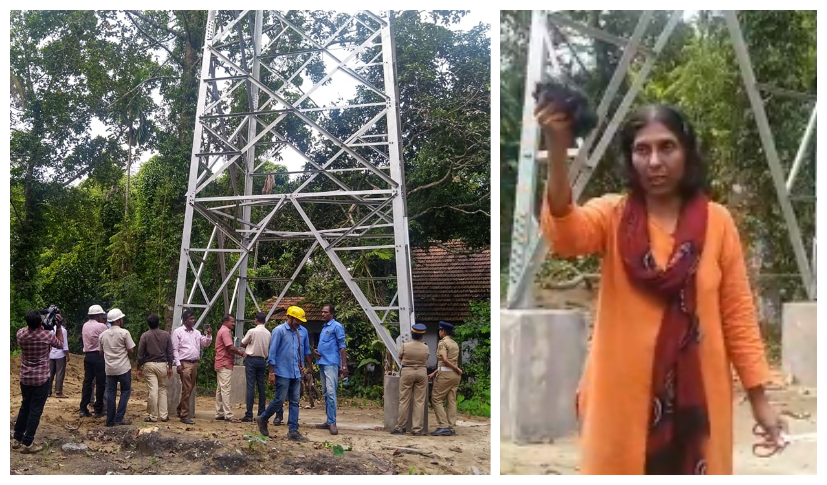 മുഖ്യമന്ത്രിക്ക് അയക്കാന് മുടി മുറിച്ച് മീന മേനോന് ; ശാന്തിവനത്തില് വീണ്ടും മരം വെട്ടിയതില് പ്രതിഷേധം