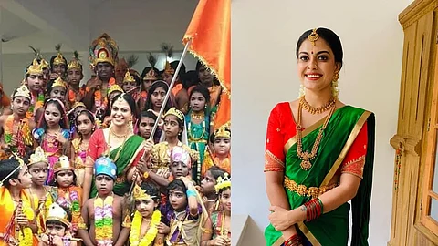 ‘ഭാരതാംബയാകുന്നത് രാഷ്ട്രീയവത്ക്കരിക്കരുത്’ ; നാട്ടിലുണ്ടായിരുന്നത് കൊണ്ട് പങ്കെടുത്തതാണെന്ന് അനുശ്രീ