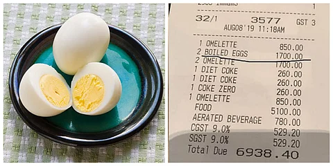 പുഴുങ്ങിയ രണ്ട് മുട്ടയ്ക്ക് 1700 രൂപ ; കഴുത്തറപ്പന് ബില്ലിട്ട് ഹോട്ടല്,’സ്വര്ണ്ണമുള്ളതോ’യെന്ന് ചോദ്യം