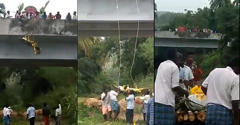 ശ്മശാനത്തിലേക്കുള്ള വഴി മേല്ജാതിക്കാര് കൊട്ടിയടച്ചു; മൃതദേഹം പാലത്തില് നിന്ന് കെട്ടിയിറക്കി വെല്ലൂരിലെ ദളിതര്