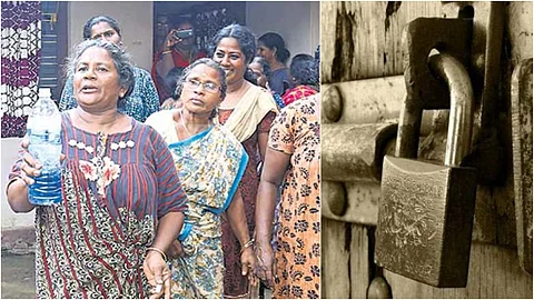 ആധാരം പണയംവെച്ച് പലിശക്കാരന്റെ വഞ്ചന; കിടപ്പാടം ജപ്തിക്കെതിരെ നാട്ടുകാരുടെ പ്രതിഷേധം; അധികൃതര് മടങ്ങി