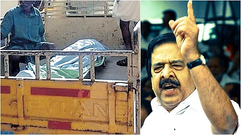 ‘മൃതദേഹവവുമായി നെട്ടോട്ടമോടുകയാണ് നമ്പര് വണ് കേരളം’; പിക്കപ്പ് ജീപ്പിന് പുറകില് ബോഡി കൊണ്ടുപോയത് ചൂണ്ടി പ്രതിപക്ഷം