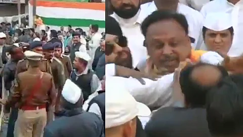 മധ്യപ്രദേശില് റിപ്പബ്ലിക് ദിനാഘോഷത്തിനിടെ തമ്മില്തല്ലി കോണ്ഗ്രസ് നേതാക്കള്; പിടിച്ചുമാറ്റി പോലീസ്