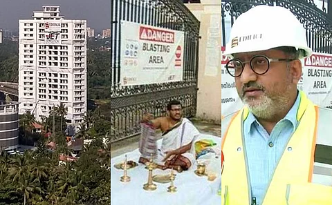 ഫ്ളാറ്റ് പൊളിക്കലിന് മുന്പ് പൂജ; സാങ്കേതിക സംവിധാനങ്ങള് 99.9 ശതമാനം കൃത്യം,ശേഷിക്കുന്നത് ദൈവത്തിന്റെ കയ്യിലെന്ന് ഉത്കര്ഷ് മേത്ത