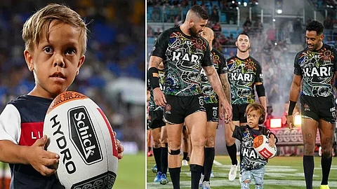 കയ്യടികള്ക്ക് നടുവിലേക്ക്, റഗ്ബി ടീമിനെ ഗ്രൗണ്ടിലേക്ക് ആനയിച്ച് ക്വാഡന്