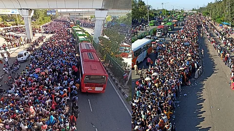 ഉത്തരേന്ത്യയില് കാല്നടയായും ബസ്സുകളില് തിക്കിത്തിരക്കിയും അതിഥി തൊഴിലാളികളുടെ കൂട്ടപ്പലായനം ; സുരക്ഷയൊരുക്കാതെ സര്ക്കാരുകള്