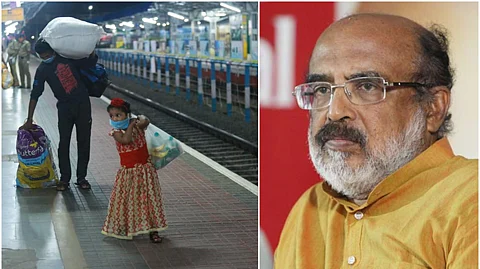 തൊഴിലാളികളുടെ ട്രെയിന് ചെലവ് കേന്ദ്രം വഹിക്കണം,7500 രൂപ വീതം ഓരോ തൊഴിലാളിക്കും നല്കണമെന്നും തോമസ് ഐസക്ക്