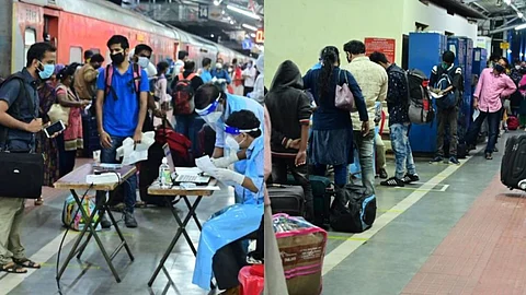 ഡല്ഹിയില് നിന്നുള്ള ആദ്യ ട്രെയിന് തിരുവനന്തപുരത്തെത്തി; രോഗലക്ഷണമുള്ളവരെ ആശുപത്രിയിലേക്ക് മാറ്റി