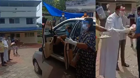 ആരോഗ്യപ്രവര്ത്തകരോട് ക്ഷമാപണം, പുഷ്പവൃഷ്ടി നടത്തി വരവേറ്റ് പൂന്തുറ നിവാസികള്