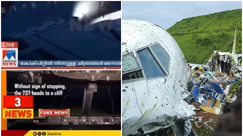 കരിപ്പൂര് വിമാനാപകടത്തിന്റേതെന്ന രീതിയില് പ്രചരിച്ച വ്യാജവീഡിയോ ഉള്പ്പെടുത്തി വാര്ത്ത, മനോരമ ന്യൂസ് വാദം പൊളിച്ച് 24 ന്യൂസ്