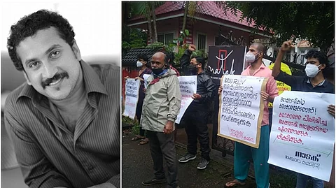 ഇടതുസര്ക്കാര് ഭരിക്കുമ്പോള് നാടകക്കാര്ക്ക് നീതി ലഭിക്കുന്നില്ലെങ്കില് ഞങ്ങള്ക്ക് എവിടെ കിട്ടും നീതിയെന്ന് സന്തോഷ് കീഴാറ്റൂര്