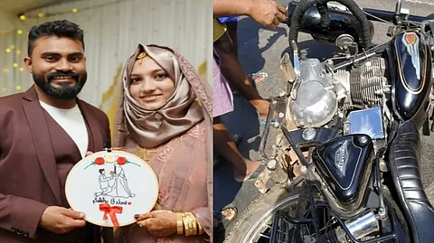 ബൈക്കപകടത്തില് നവദമ്പതികള്ക്ക്  ദാരുണാന്ത്യം