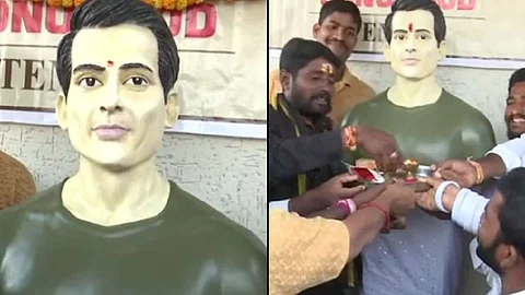 സോനു സൂദിനായി അമ്പലം പണിത് തെലങ്കാനയിലെ ഗ്രാമം; ദൈവമെന്ന് ഗ്രാമത്തലവന്
