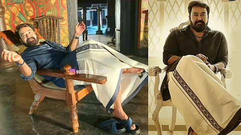 ഗോപൻ വരിക്കാശ്ശേരി മനയിലുണ്ട്, 'ആറാട്ടി'ന്റെ ലൊക്കേഷനിൽ നിന്നും മോഹൻലാലിന്റെ പുതിയ ലുക്ക്