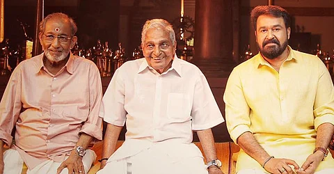 'അതുല്യ പ്രതിഭകൾക്കൊപ്പം', മോഹന്ലാല്, നെടുമുടി വേണു, കലാമണ്ഡലം ഗോപി ആശാന്; ആറാട്ടിലെ ഗാനരംഗമെന്ന് ബി ഉണ്ണികൃഷ്ണൻ