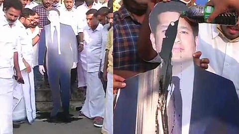 'സച്ചിന്റെ നിലപാട് ഇന്ത്യയ്ക്ക് അപമാനം', കട്ടൗട്ടില് കരിഓയില് ഒഴിച്ച് യൂത്ത് കോണ്ഗ്രസ്