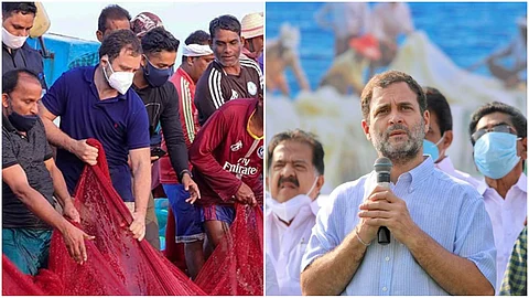 മത്സ്യത്തൊഴിലാളികൾക്കായി പ്രത്യേക വകുപ്പും പ്രകടന പത്രികയും; മത്സ്യത്തൊഴിലാളികള്ക്കൊപ്പം കടലിൽ യാത്ര ചെയ്ത് രാഹുല്ഗാന്ധി