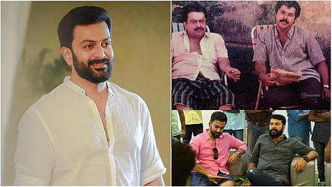 അന്ന് അച്ഛനൊപ്പം ഇന്ന് എനിക്കൊപ്പം; രണ്ട് തലമുറകൾക്കൊപ്പമുള്ള മമ്മൂട്ടി ചിത്രവുമായി പൃഥ്വിരാജ്