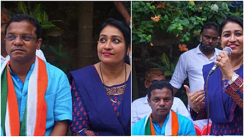 'സഖാവ് നമ്മുടെ ചങ്കാണെന്ന് പു ക സയുടെ വീഡിയോയിൽ പാടിയ തെസ്നി ധർമ്മജന് വോട്ട് അഭ്യർഥിച്ച് ബാലുശേരിയിൽ