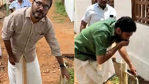 പൈപ്പിൽ വെള്ളമില്ല വായുമാത്രമെന്ന് എം ബി രാജേഷ്; പൈപ്പ് തുറന്ന് വെള്ളം കുടിച്ച് വി ടി ബൽറാം