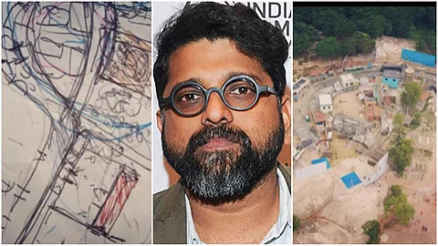 നോട്ടുബുക്കിലെ ഔട്ട് ലൈനിൽ നിന്നും പ്രൊഡക്ഷൻ സ്റ്റേജിലേക്ക്; ചിത്രങ്ങൾ പങ്കുവെച്ച് മഹേഷ് നാരായണൻ