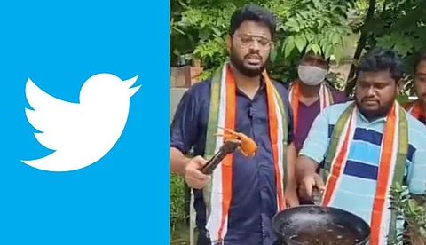 'അതൊരു ഒരു ചത്ത കിളിയാണ്', രാഹുലിന്റെ അക്കൗണ്ട് മരവിപ്പിച്ചതില് 'ട്വിറ്റര് കിളി'യെ വറുത്ത് കോണ്ഗ്രസിന്റെ വിചിത്ര പ്രതിഷേധം