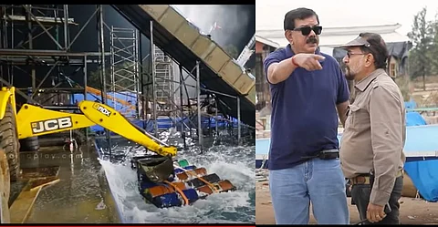 ജെസിബിയുടെ കൈകളില് ഡ്രമ്മുകള് കെട്ടിവച്ച് തിരകളുണ്ടാക്കി; മരക്കാറിന്റെ മേക്കിങ് വീഡിയോ വൈറല്