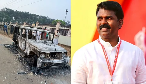 കത്തിച്ച ജീപ്പിന്റെ പുക പോലും കെട്ടടങ്ങിയിട്ടില്ല, സാധാരണക്കാര് എങ്ങനെ ജീവിക്കും, കര്ശന നടപടിയെന്ന് പി വി ശ്രീനിജന്