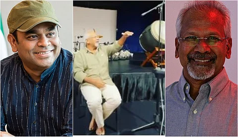 ശിവമണിയോട് സീന് വിശദീകരിച്ച് മണിരത്നം; 'പൊന്നിയിന് സെല്വന്' ബിടിഎസുമായി എ ആര് റഹ്മാന്