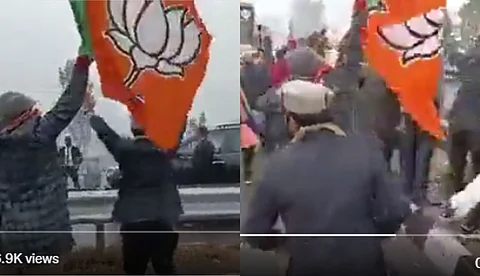 'ഇതല്ലേ ശരിക്കും സുരക്ഷാ വീഴ്ച', ഫ്ളൈ ഓവറില് മോദിയുടെ കാറിന് സമീപം ബിജെപി പ്രവര്ത്തകര്; പ്രതിഷേധം