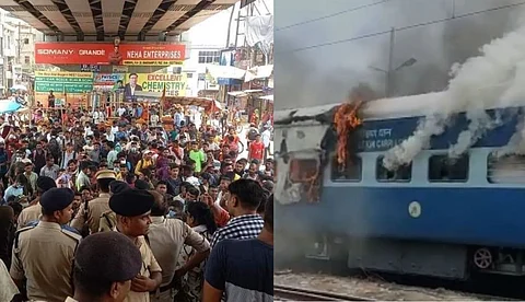 കേന്ദ്ര പദ്ധതി അഗ്നിപഥിനെതിരെ രാജ്യത്ത് വ്യാപക പ്രതിഷേധം; ട്രെയിനും ബസും അഗ്നിക്കിരയാക്കി ഉദ്യോഗാര്ത്ഥികള്