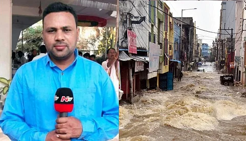 തെലങ്കാനയില് വെള്ളപ്പൊക്കം റിപ്പോര്ട്ട് ചെയ്യാനെത്തി, മാധ്യമപ്രവര്ത്തകന് ഒഴുക്കില്പ്പെട്ടു