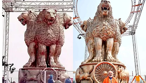 പ്രധാനമന്ത്രി അനാച്ഛാദനം ചെയ്ത അശോകസ്തംഭത്തിലെ സിംഹങ്ങളെ ചൊല്ലി വിവാദം; വിമര്ശനം ശക്തം