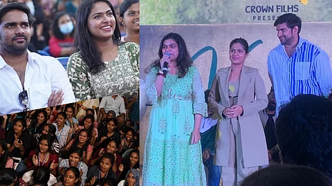 ഡിയര് വാപ്പിയുടെ സ്വപ്നങ്ങളുമായി അനഘയും നിരഞ്ജും കോളേജുകളില്, വരവേറ്റ് വിദ്യാര്ഥികളും