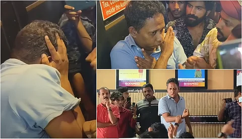 സിനിമ മുഴുവനും കാണാതെ നെഗറ്റീവ് റിവ്യൂ, സന്തോഷ് വര്ക്കിക്ക് നേരെ കൈയ്യേറ്റ ശ്രമം ; നിര്ബന്ധിച്ച് പറയിച്ചതെന്ന് മറുപടി