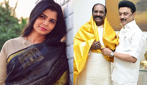 'ഇരയാക്കപ്പെടുന്ന സ്ത്രീകൾ പ്രതികരിക്കാത്തത് എന്തെന്ന് ചോദിച്ചില്ലേ'; വൈരമുത്തുവിന് ആശംസകളുമായെത്തിയ സ്റ്റാലിനെ വിമർശിച്ച് ചിന്മയി