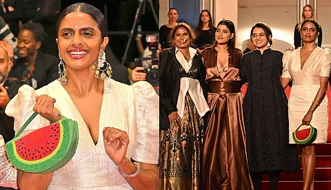 'ഓൾ വീ ഇമാജിൻ ആസ് ലൈറ്റിന് കാൻസിൽ 8 മിനിറ്റ് നീണ്ട സ്റ്റാൻഡിംഗ് ഓവേഷൻ'; റെഡ് കാർപ്പെറ്റിൽ പലസ്തീന് ഐക്യദാർഢ്യവുമായി കനി കുസൃതി