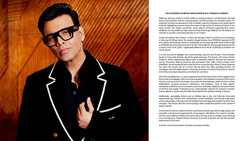 കരൺ ജോഹറിന്റെ വാദം തെറ്റ്, ഇന്ത്യയിൽ സിനിമ കാണാൻ ഒരു കുടുംബത്തിന് 10000 ചിലവില്ല, പ്രതികരണവുമായി മൾട്ടിപ്ലക്സ് അസോസിയേഷൻ ഓഫ് ഇന്ത്യ