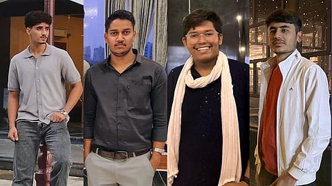 (L-R) Manav Bhadu, Aaryan Rajput, Rakesh Diyora, and Jaiprakash Choudhary
