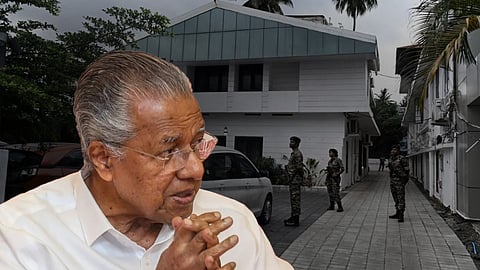ED raid at Pinarayi vijayan house in CMRL case, CPIM members protests on road