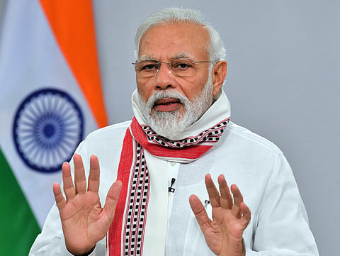The Prime Minister, Shri Narendra Modi addressing the Nation, in New Delhi on April 14, 2020.