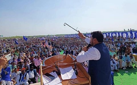 भीम आर्मी चीफ चंद्रशेखर ने राजस्थान के बूंदी जिले के नैनवां में सामाजिक न्याय मंच से भरी हुंकार