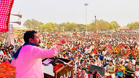 भिंड में चंद्रशेखर ने संबोधित की चुनावी रैली.