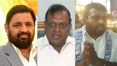 कौशल किशोर, आरके चौधरी व मनोज प्रधान क्रमशः।